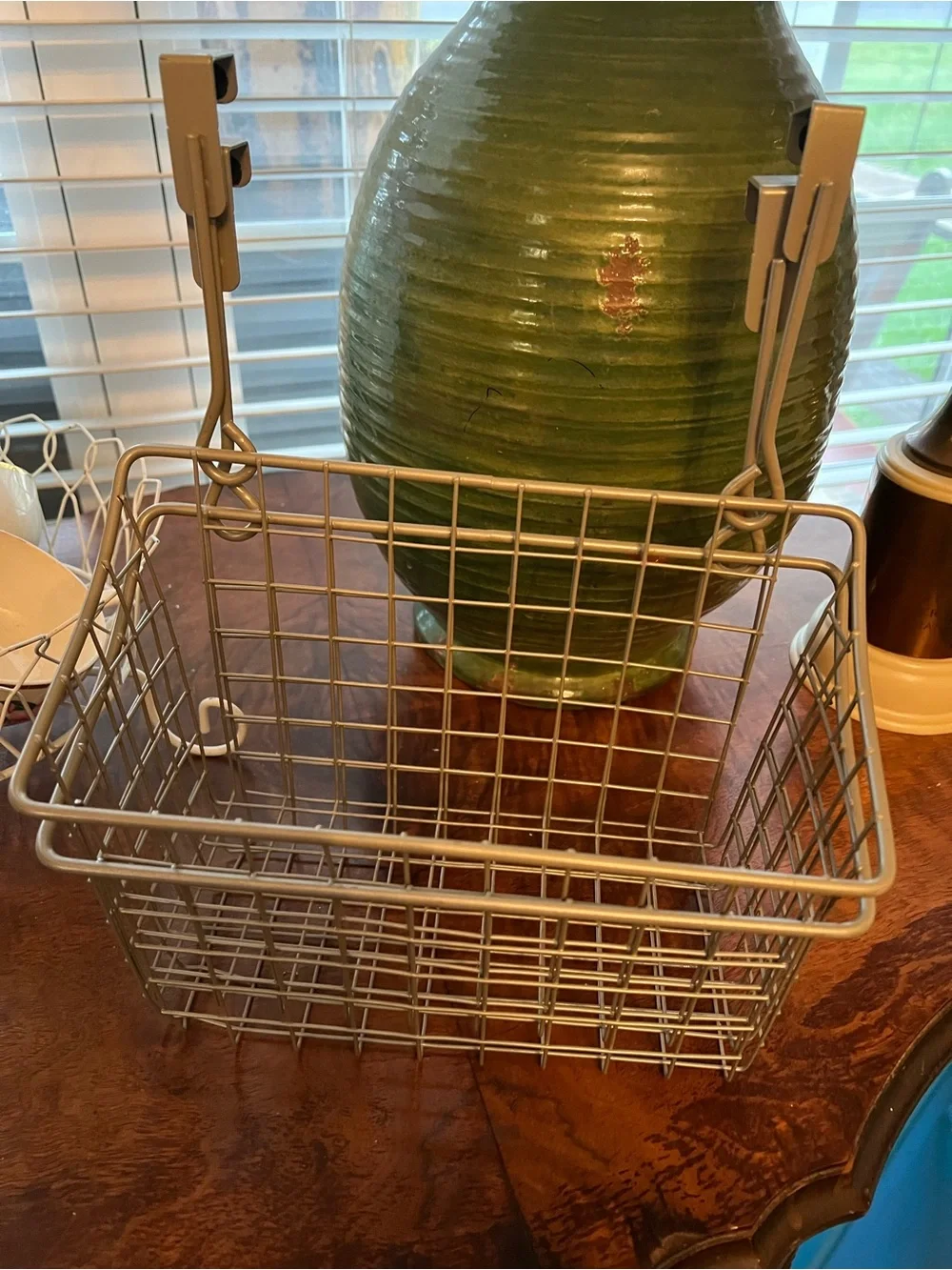 🦋 2 Metal Wire Hanging Storage Basket - Silver